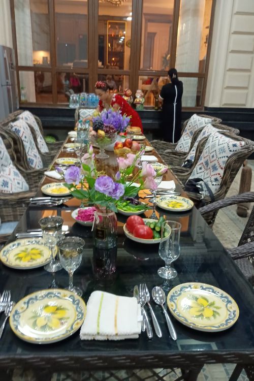 We had the privilege of dining with an Uzbeki family in their palatial home