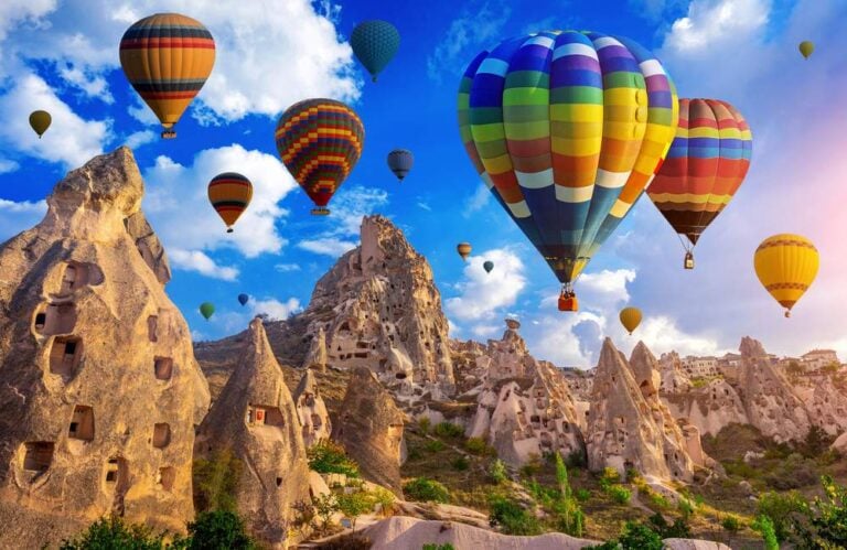 Download Image Colorful hot air balloon flying over Cappadocia, Turkey. — Photo by praewa_koreashopping@hotmail.com