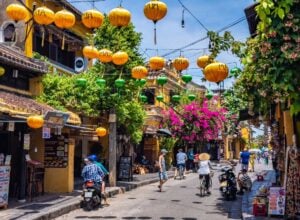 A colorful street in Hoi An, Vietnam. Photo by iStock/Pierrick Lemaret